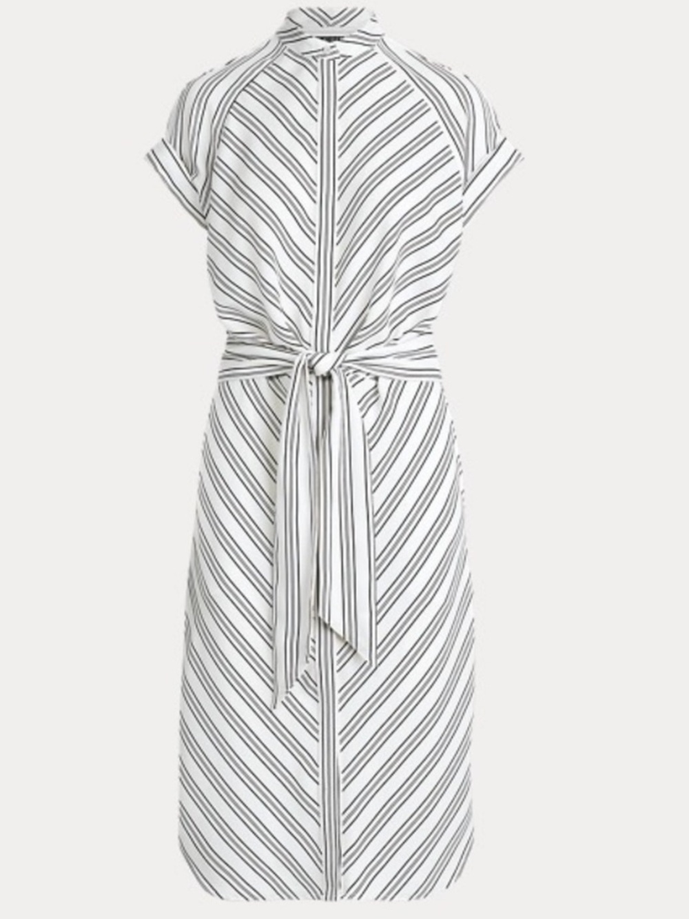 Ralph Lauren belted black-and-white striped shirt midi dress size 10 EUC